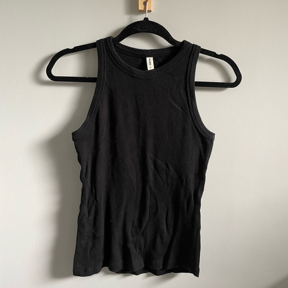 KOTN Women's Rib High Neck Tank in Black